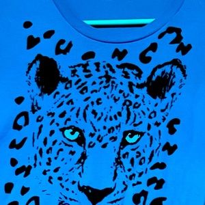 Leopard T-shirt animal planet label No flaws rare vintage short slv Unisex